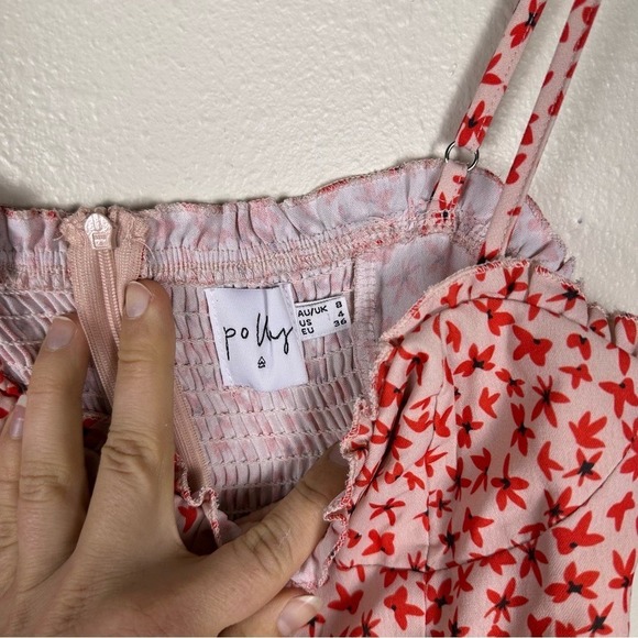 PRINCESS POLLY Size 4 Boho Chic Summer Vacation Deniz Floral Mini Dress - Picture 5 of 9